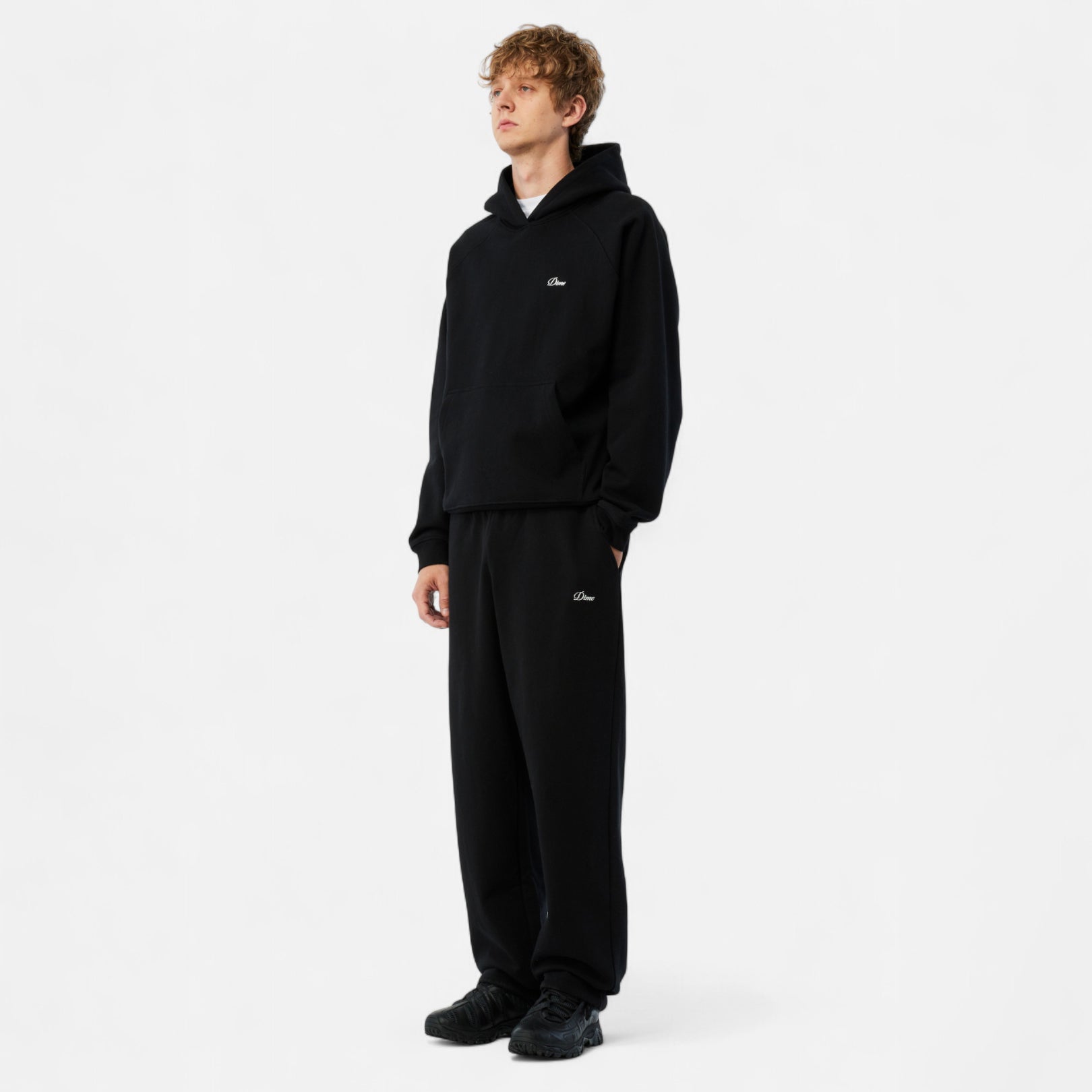 CURSIVE SMALL LOGO SWEATPANTS / BLACK
