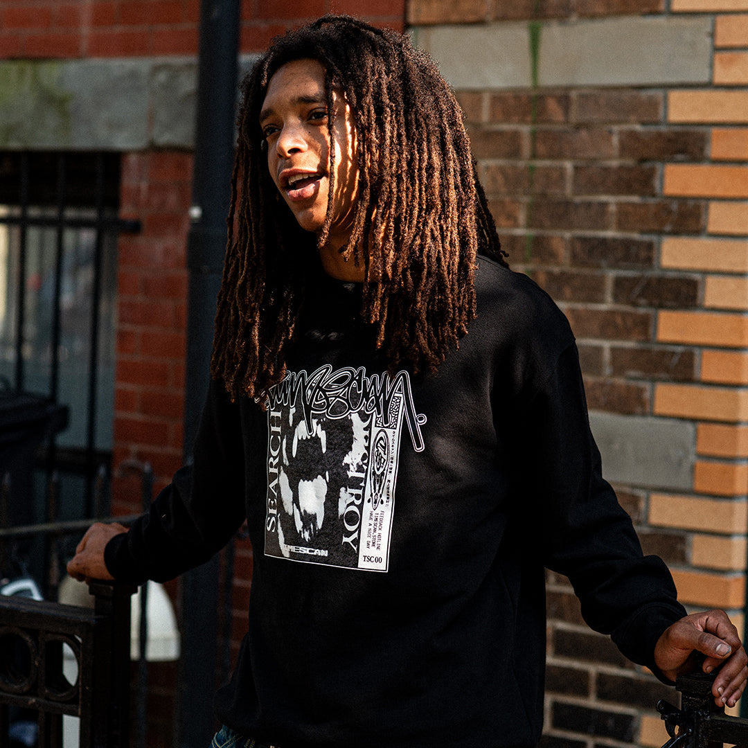 TIMESCAN（タイムスキャン）| SEARCH & DESTROY CREWNECK | スノーボード・スケートボードのTACTICS JAPAN