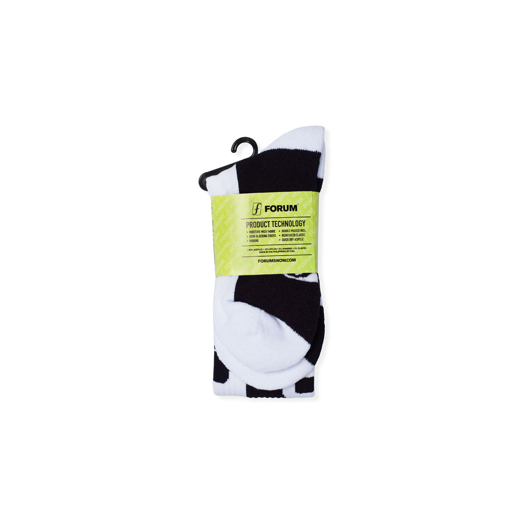 FORUM SNOWBOARDS（フォーラム スノーボード）| THE FORUM RIDING SOCK / WHITE/BLACK | スノーボード・スケートボードのTACTICS JAPAN