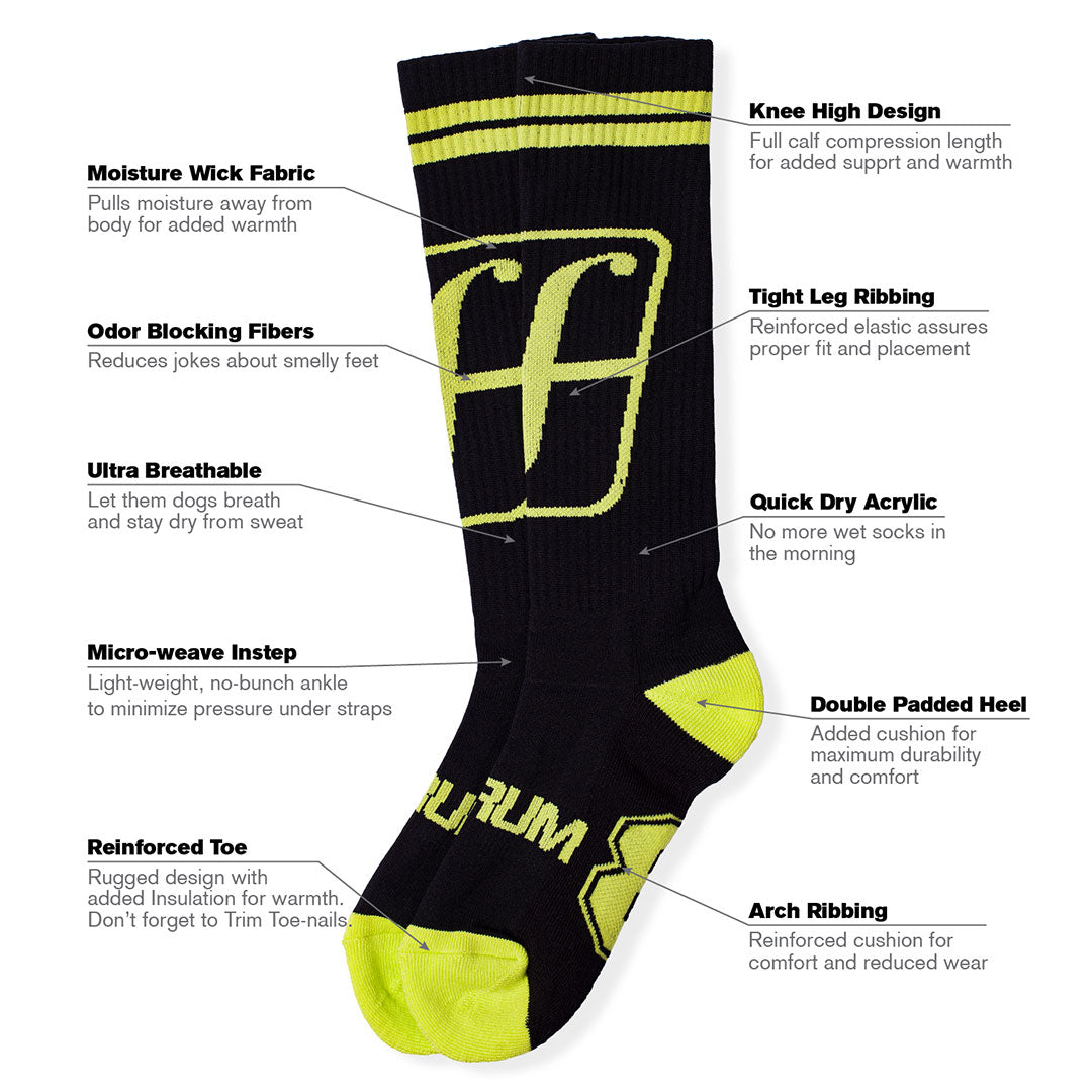 FORUM SNOWBOARDS（フォーラム スノーボード）| THE FORUM RIDING SOCK / BLACK YELLOW | スノーボード・スケートボードのTACTICS JAPAN