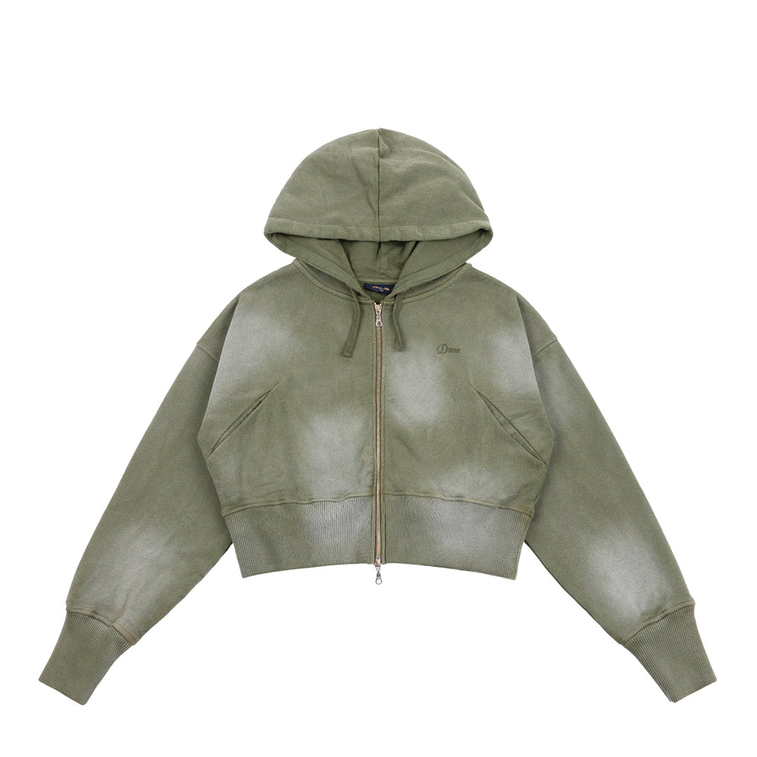 DIME MTL（ダイム モントリオール）| CROPPED ZIP HOODIE / GREEN WASHED | スノーボード・スケートボードのTACTICS JAPAN
