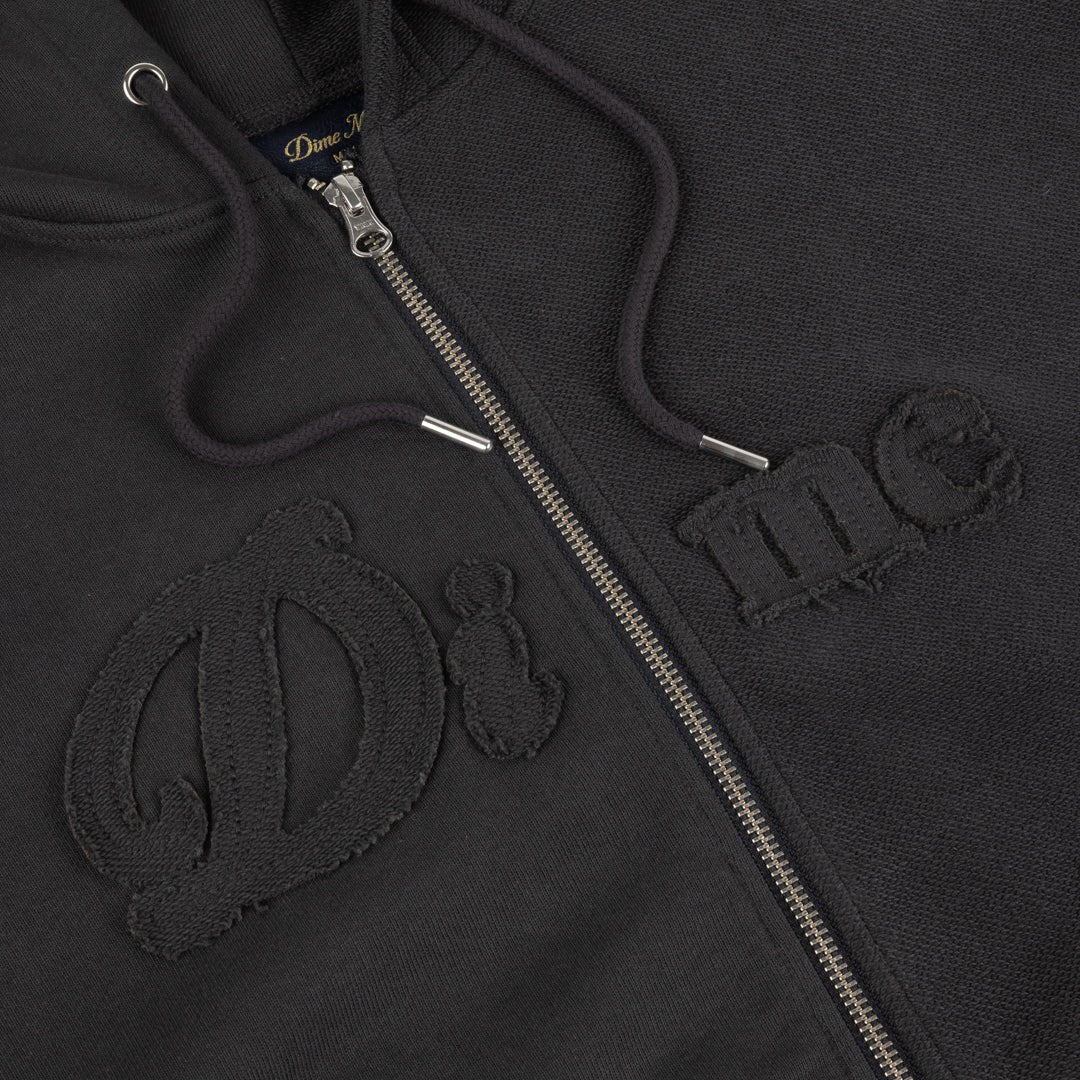 DIME MTL（ダイム モントリオール）| REVERSE FRENCH TERRY ZIP HOODIE / VINTAGE BLACK | スノーボード・スケートボードのTACTICS JAPAN