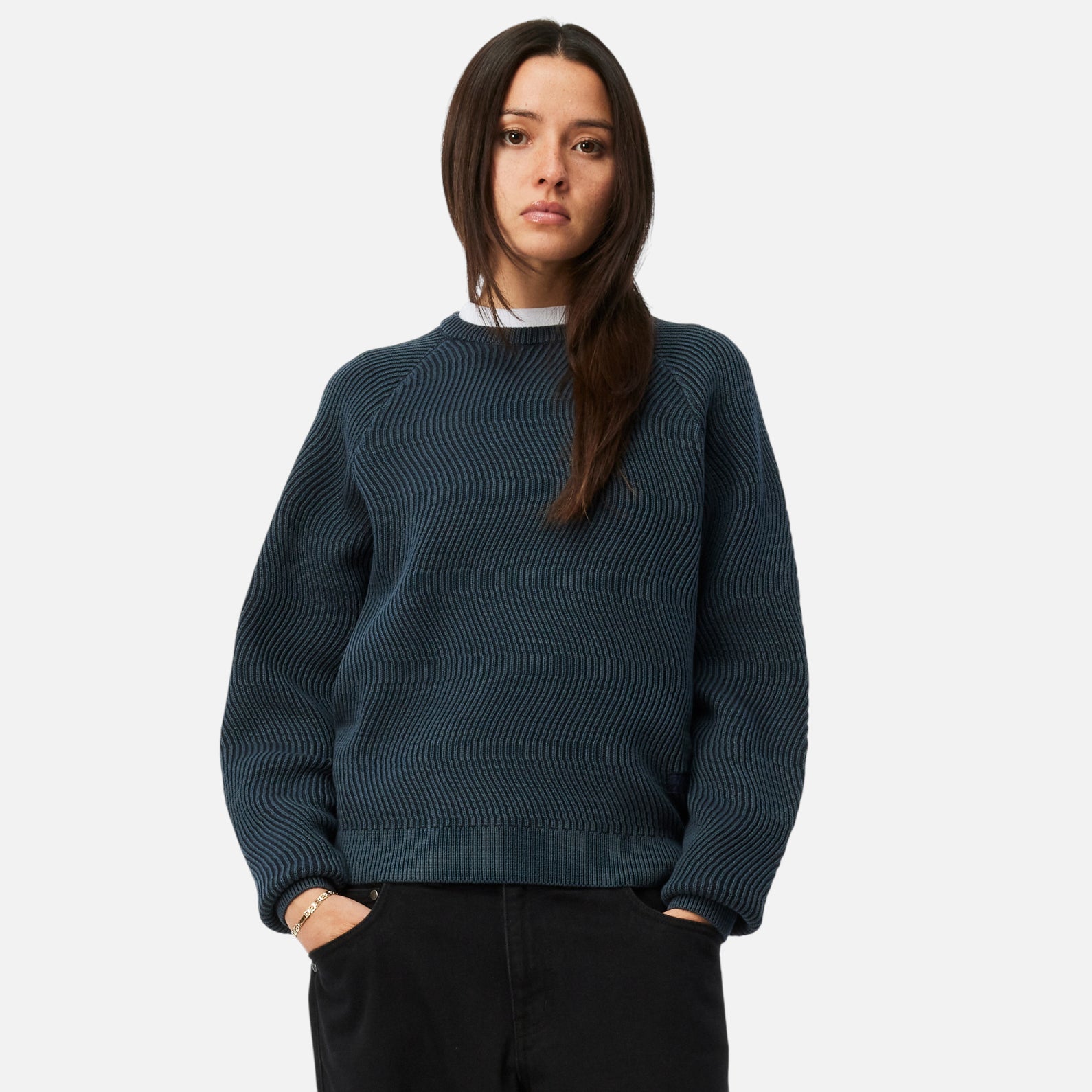 DIME MTL（ダイム モントリオール）| WAVE KNIT SWEATER / NAVY | スケートボード・スノーボードのTACTICS JAPAN