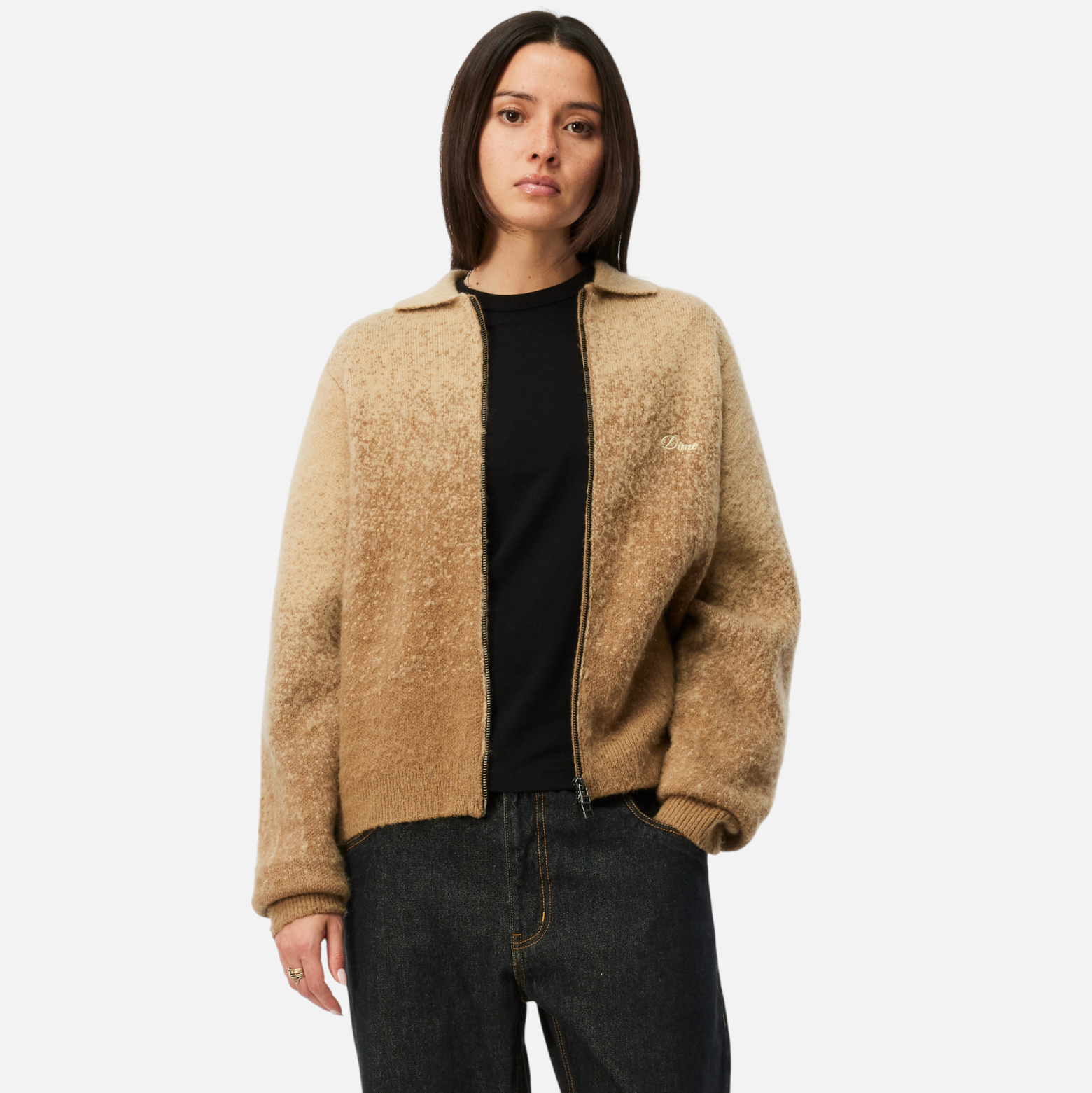 DIME MTL（ダイム モントリオール）| MOHAIR DOUBLE ZIP KNIT / CAMEL | スケートボード・スノーボードのTACTICS JAPAN