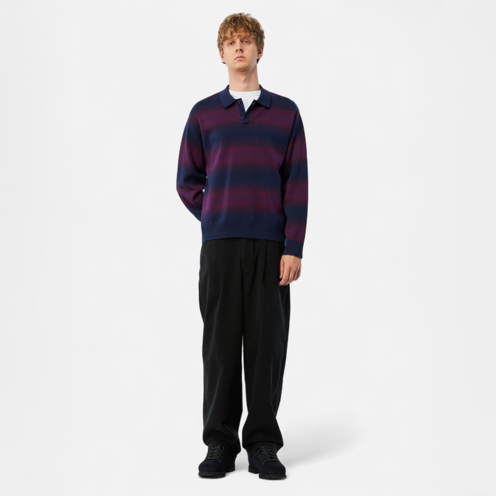 DIME MTL（ダイム モントリオール）| STRIPED RUGBY KNIT / NAVY MULTI | スケートボード・スノーボードのTACTICS JAPAN