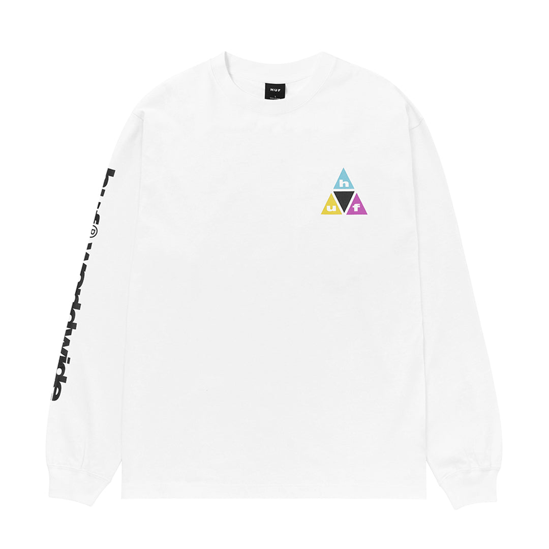 HUF WORLDWIDE（ハフ ワールドワイド）| PRISM TT LS TEE / WHITE | スノーボード・スケートボードのTACTICS JAPAN
