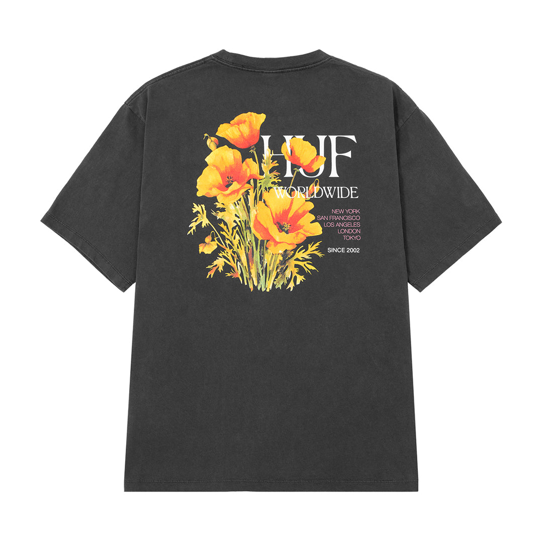 HUF（ハフ）| POPPY TEE / BLACK | スノーボード・スケートボードのTACTICS JAPAN