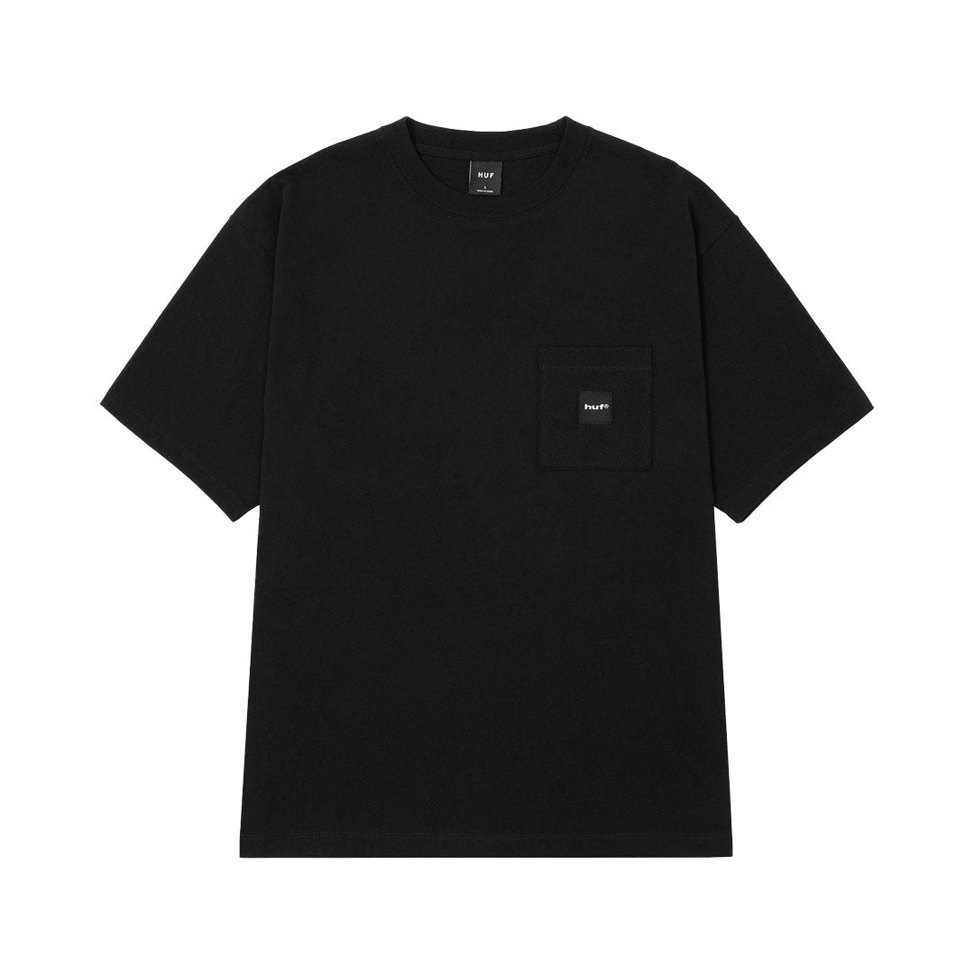 HUF WORLDWIDE（ハフ ワールドワイド）| BOX LOGO POCKET TEE / BLACK | スノーボード・スケートボードのTACTICS JAPAN