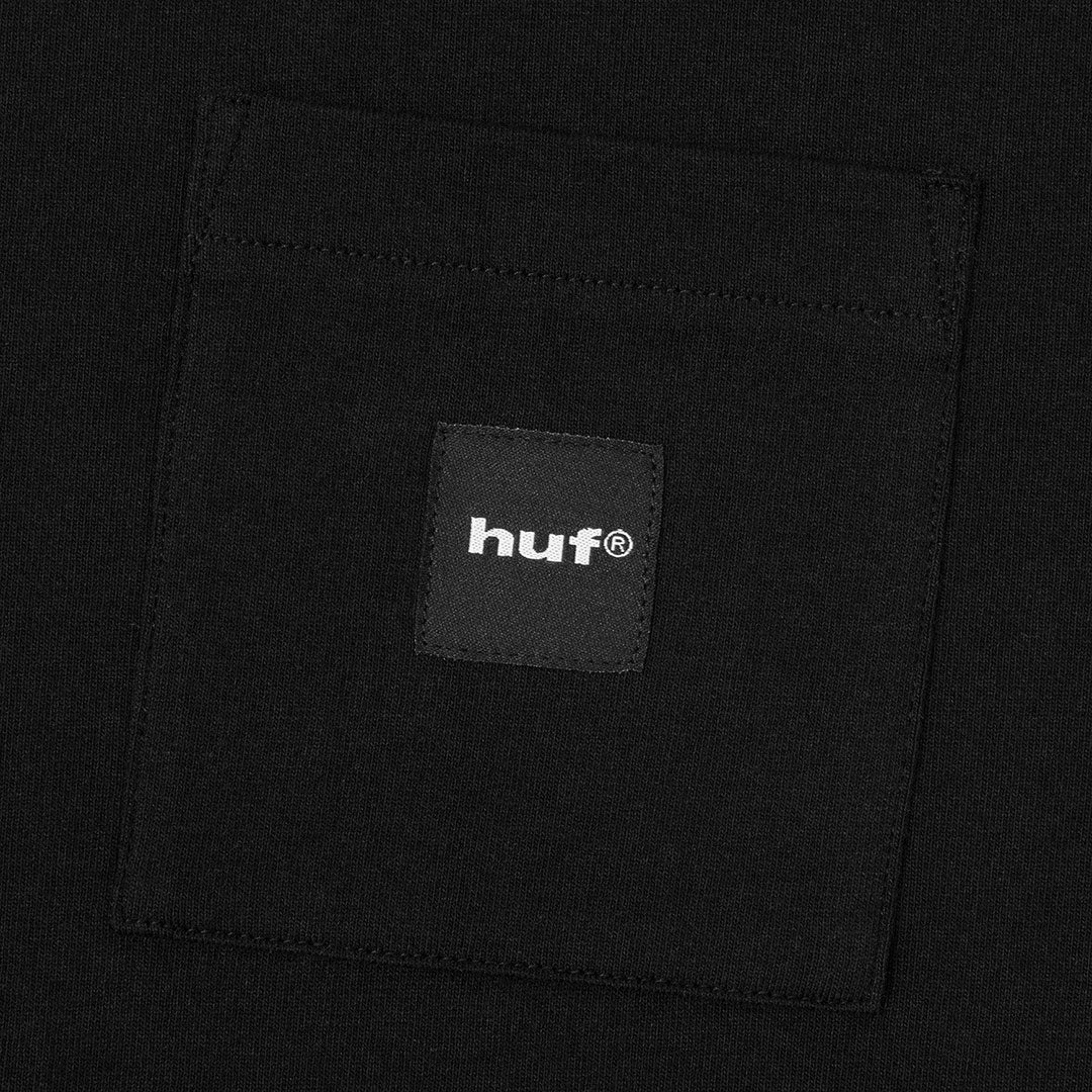 HUF WORLDWIDE（ハフ ワールドワイド）| BOX LOGO POCKET TEE / BLACK | スノーボード・スケートボードのTACTICS JAPAN