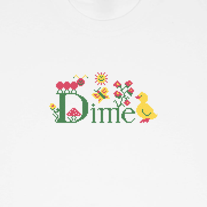 DIME MTL（ダイム モントリオール）| CLASSIC CROSS STITCH T-SHIRT / WHITE | スノーボード・スケートボードのTACTICS JAPAN