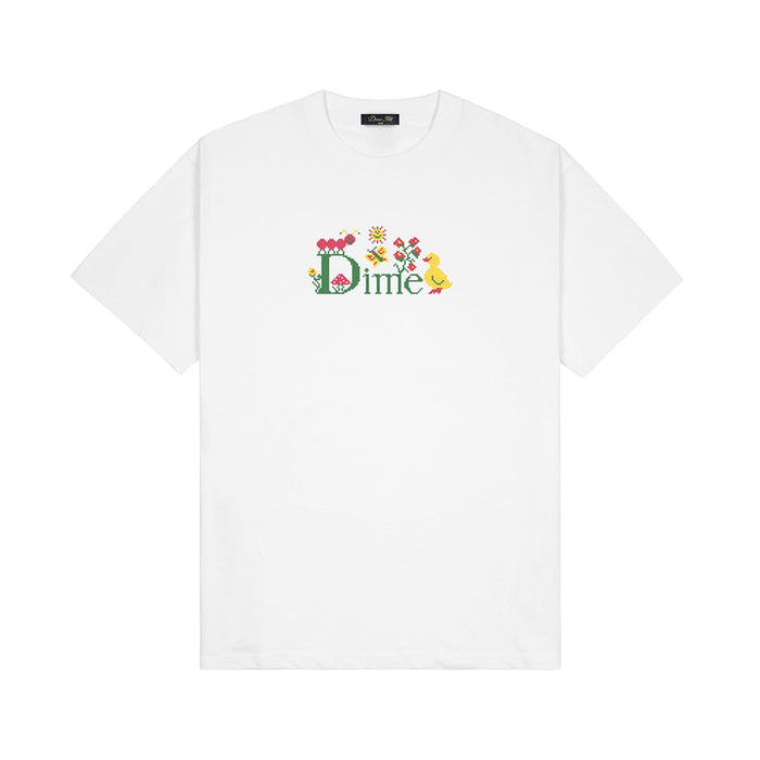 DIME MTL（ダイム モントリオール）| CLASSIC CROSS STITCH T-SHIRT / WHITE | スノーボード・スケートボードのTACTICS JAPAN