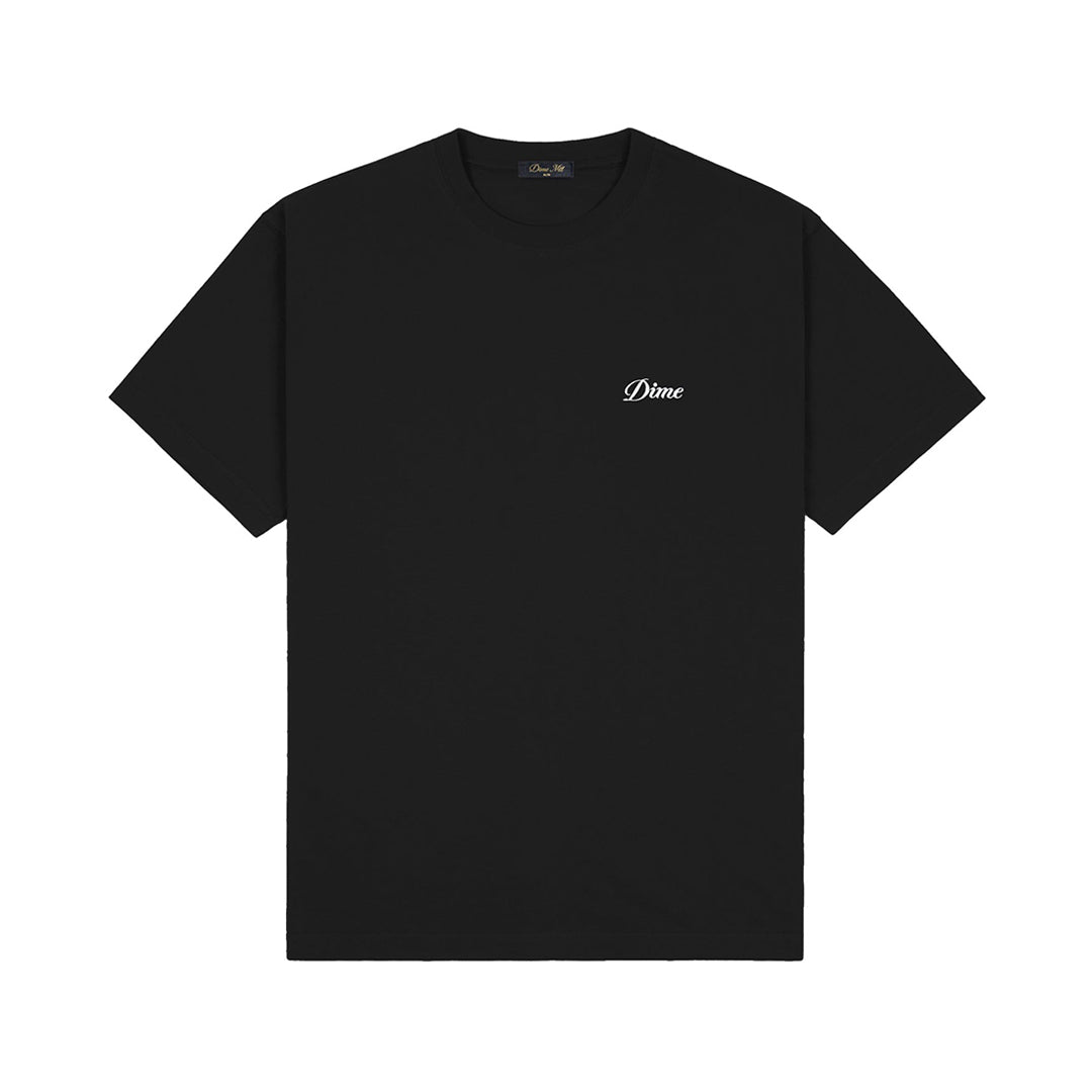 DIME MTL (ダイム モントリオール) | CURSIVE SMALL LOGO T-SHIRT - BLACK | スノーボード・スケートボードのTACTICS JAPAN