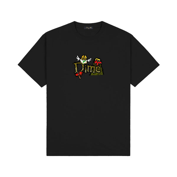 トップス Dime Montreal skate logo tee L DIME MTL (Dime Montreal) | CLASSIC FUZZY T-SHIRT / BLACK | TACTICS