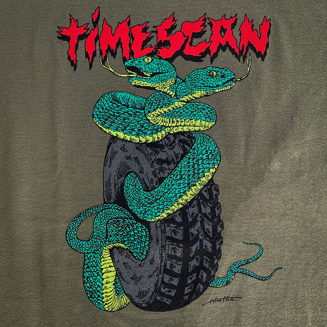 TIMESCAN（タイムスキャン）| TWIN SERPENT T-SHIRT / LIGHT OLIVE | スノーボード・スケートボードのTACTICS JAPAN