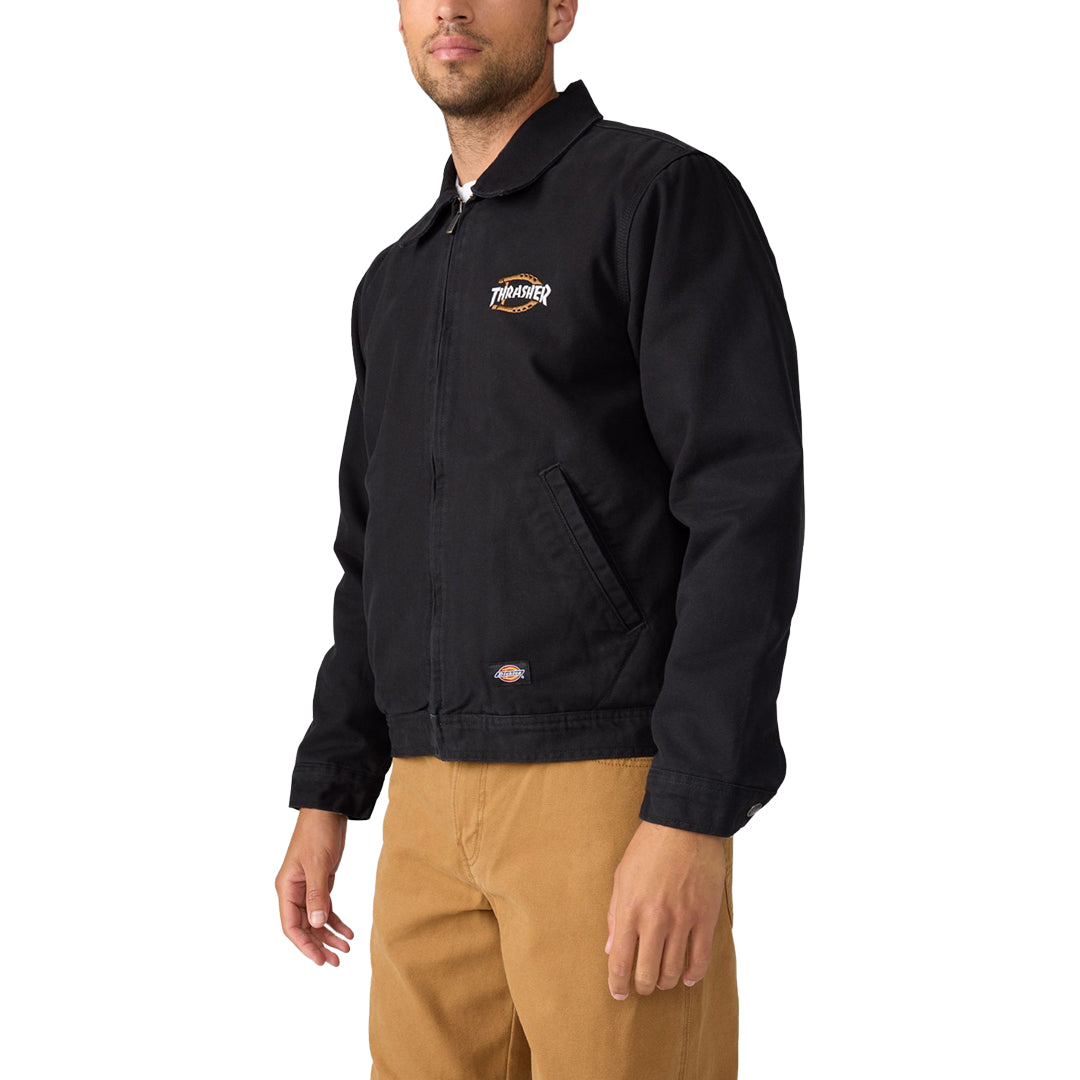 DICKIES SKATEBOARDING（ディッキーズ スケートボーディング）| DICKIES X THRASHER COTTON JACKET / BLACK | スノーボード・スケートボードのTACTICS JAPAN