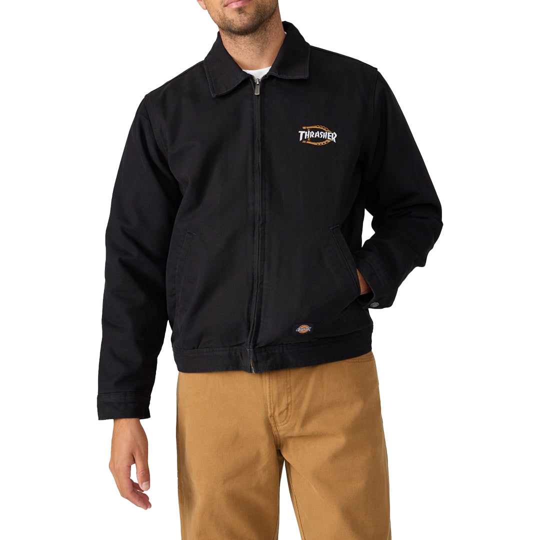 DICKIES SKATEBOARDING（ディッキーズ スケートボーディング）| DICKIES X THRASHER COTTON JACKET / BLACK | スノーボード・スケートボードのTACTICS JAPAN