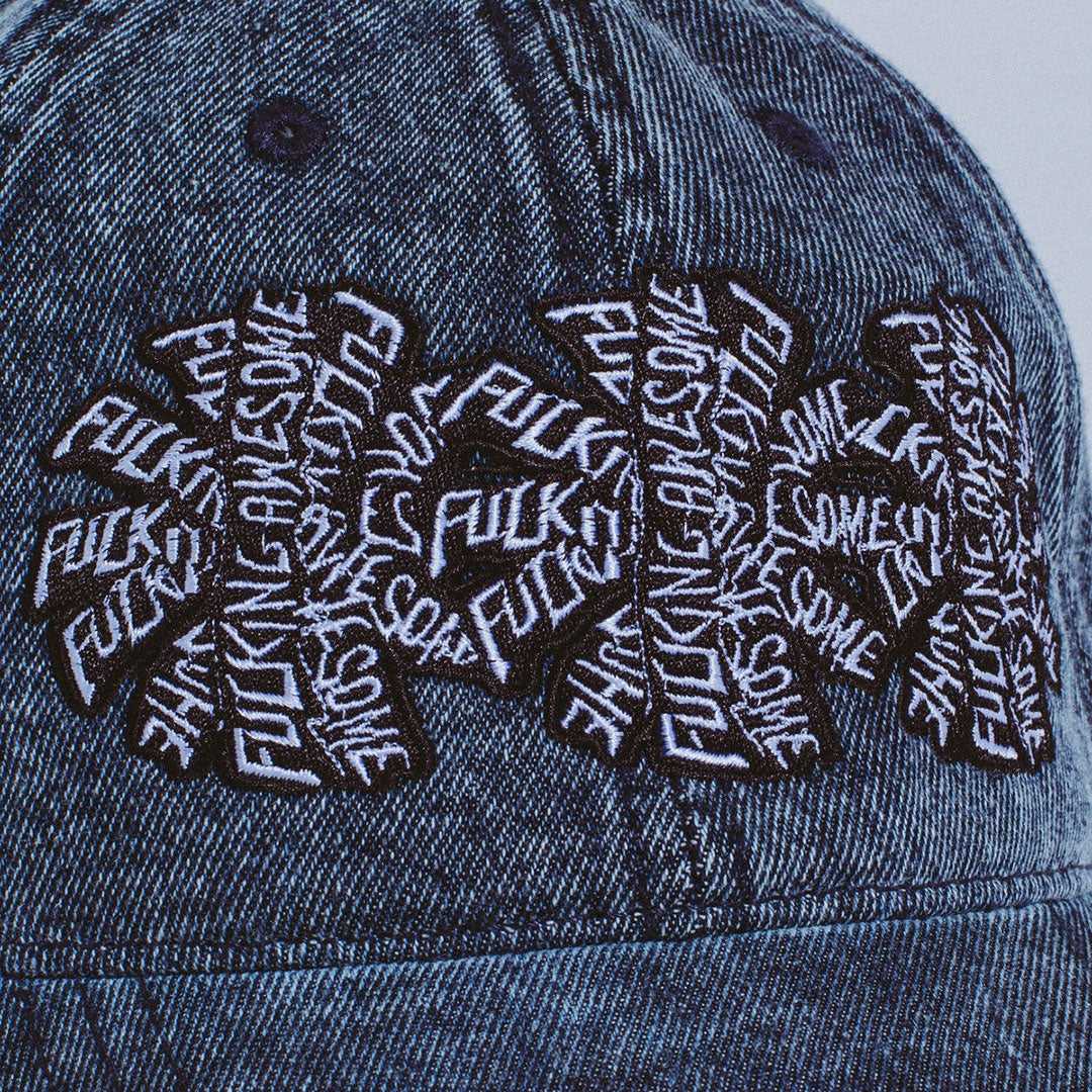 FUCKING AWESOME（ファッキン オーサム）| THREE SPIRAL WASHED DENIM 6-PANEL HAT / BLUE DENIM | スノーボード・スケートボードのTACTICS JAPAN