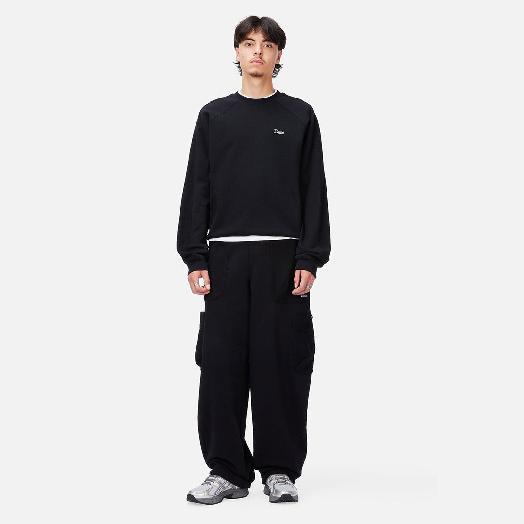 DIME（ダイム）| REVERSED FRENCH TERRY CREWNECK / BLACK | スノーボード・スケートボードのTACTICS JAPAN