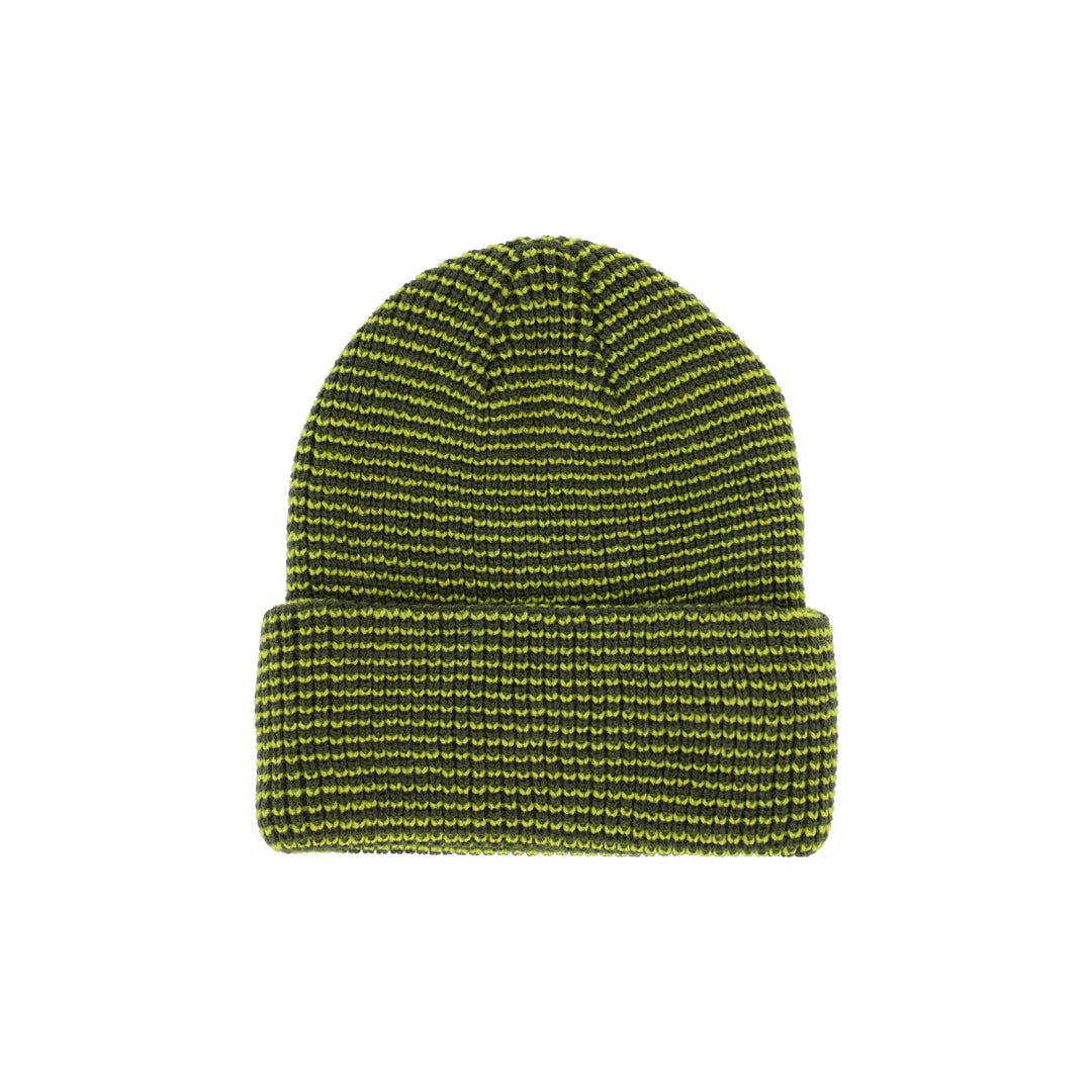 TACTICS（タクティクス）| TRADEMARK STRIPE BEANIE / OLIVE SLIME FEEDER STRIPE | スノーボード・スケートボードのTACTICS JAPAN