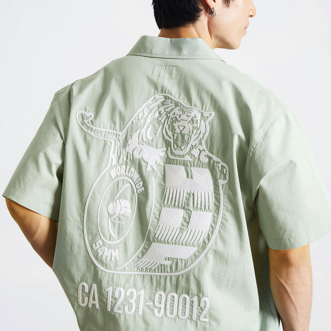 URETHANE S/S WORK SHIRT / MIST GREEN