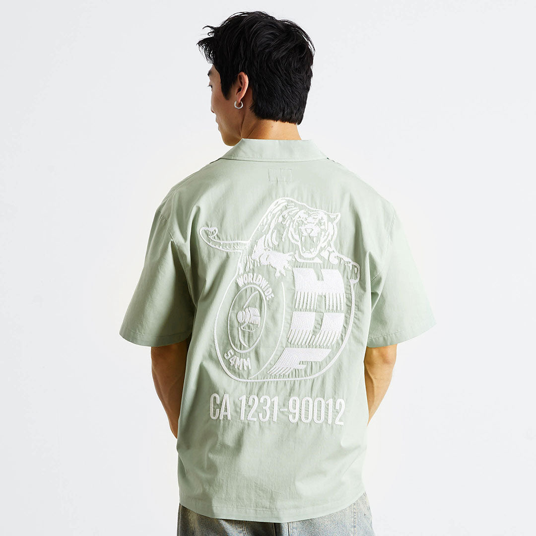 URETHANE S/S WORK SHIRT / MIST GREEN