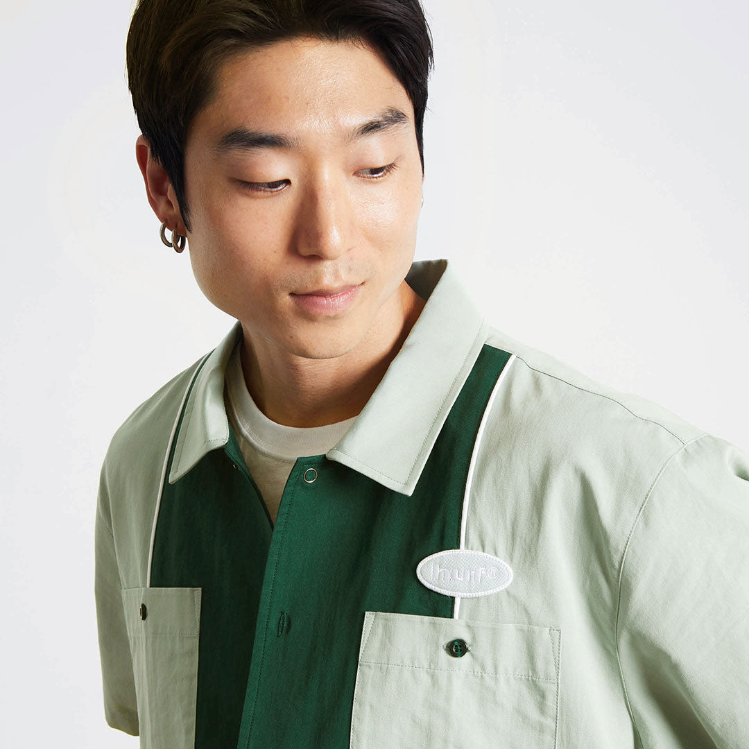 URETHANE S/S WORK SHIRT / MIST GREEN