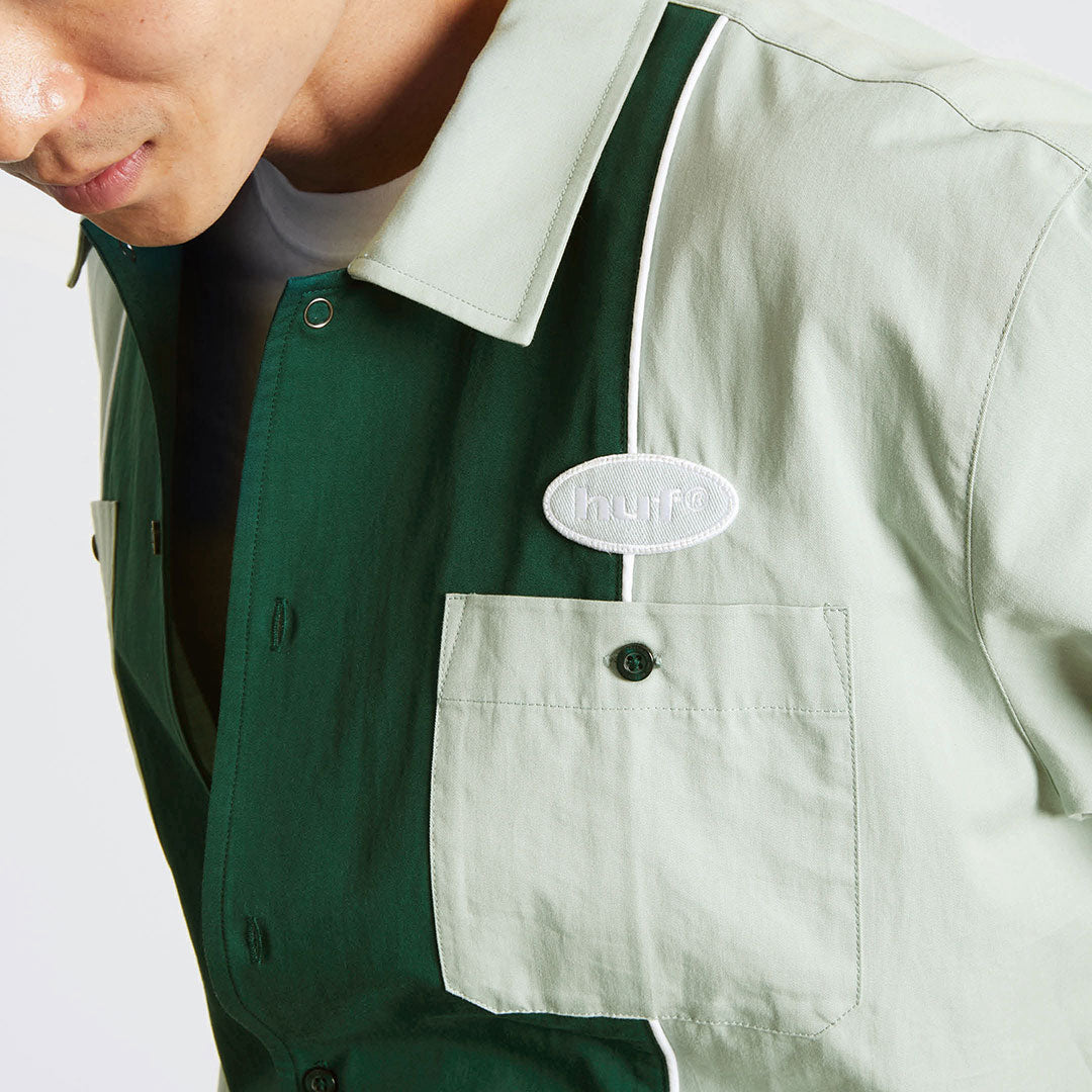 URETHANE S/S WORK SHIRT / MIST GREEN