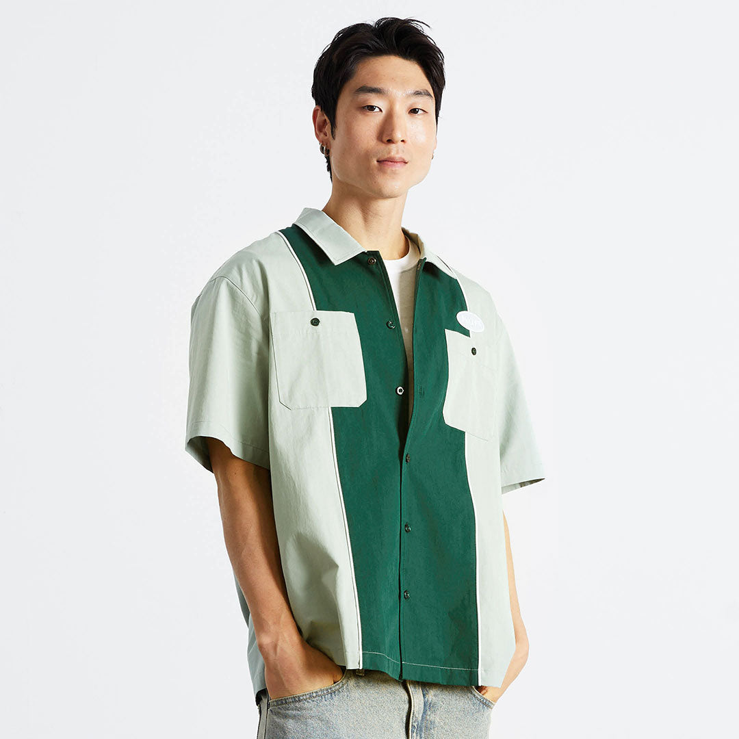 URETHANE S/S WORK SHIRT / MIST GREEN