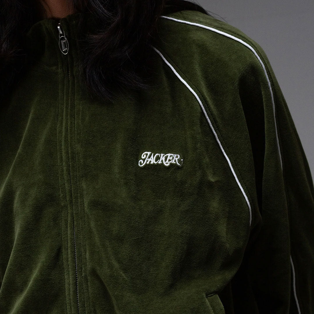 JACKER（ジャッカー）| VELVET TRACK JACKET / GREEN | スノーボード・スケートボードのTACTICS JAPAN