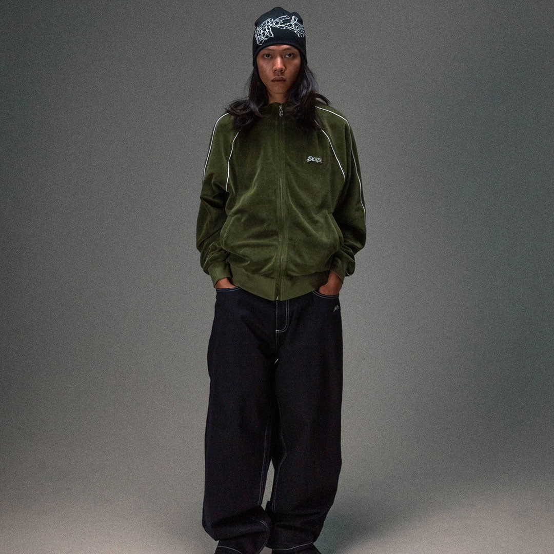 JACKER（ジャッカー）| VELVET TRACK JACKET / GREEN | スノーボード・スケートボードのTACTICS JAPAN