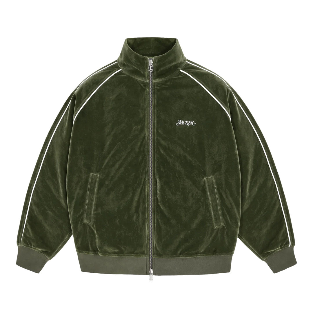 JACKER（ジャッカー）| VELVET TRACK JACKET / GREEN | スノーボード・スケートボードのTACTICS JAPAN