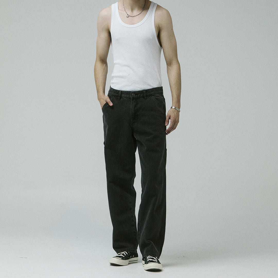 FORMER（フォーマー）| VT DISTEND DENIM CARPENTER PANT / WASHED BLACK | スノーボード・スケートボードのTACTICS JAPAN