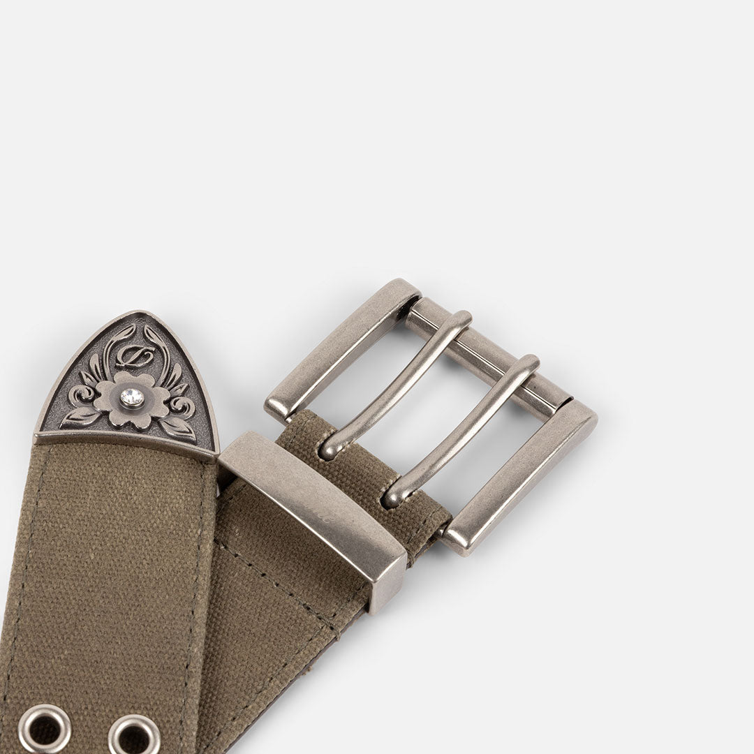 DIME（ダイム）| WAXED CANVAS BELT / BROWN/OLIVE | スノーボード・スケートボードのTACTICS JAPAN