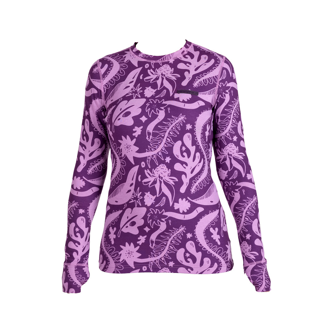 AIRBLASTER（エアブラスター）| WOMENS BASE LAYER TOP 2026 / BLACKBERY EARTH LIFE | スノーボード・スケートボードのTACTICS JAPAN
