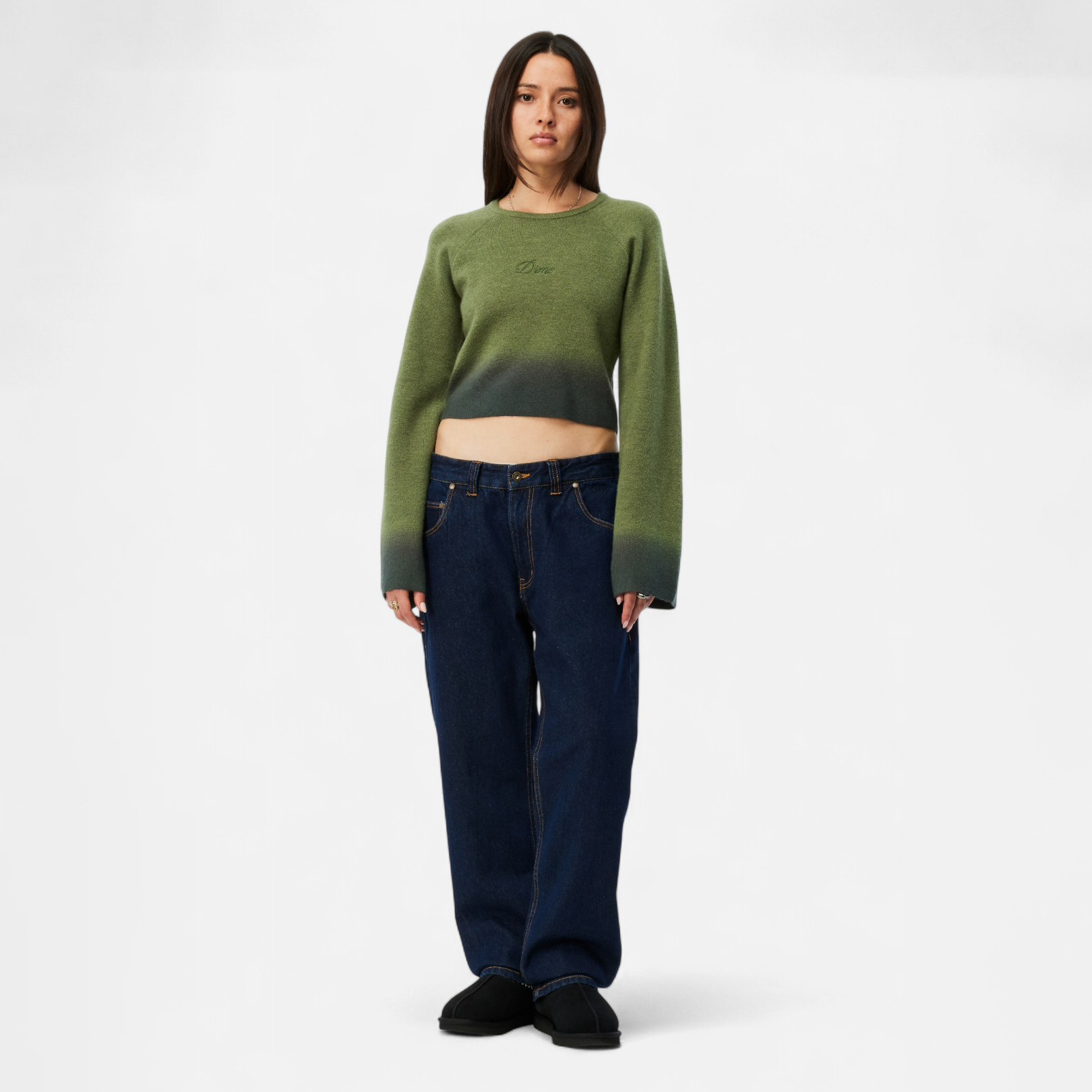 DIME MTL（ダイム モントリオール）| CROPPED MOHAIR KNIT / GRADIENT OLIVE | スケートボード・スノーボードのTACTICS JAPAN