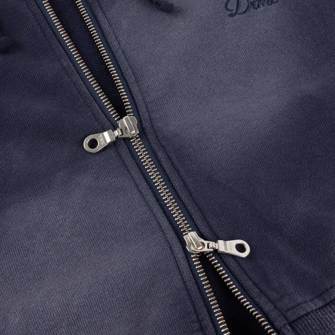 DIME MTL（ダイム モントリオール）| CROPPED ZIP HOODIE / NAVY WASHED | スケートボード・スノーボードのTACTICS JAPAN