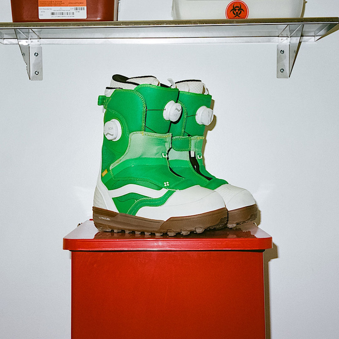 VANS SNOW（ヴァンズ スノー）| WOMENS PROGRESS SNOWBOARD BOOT 2027 / MIA BROOKES GREEN/YELLOW | スノーボード・スケートボードのTACTICS JAPAN