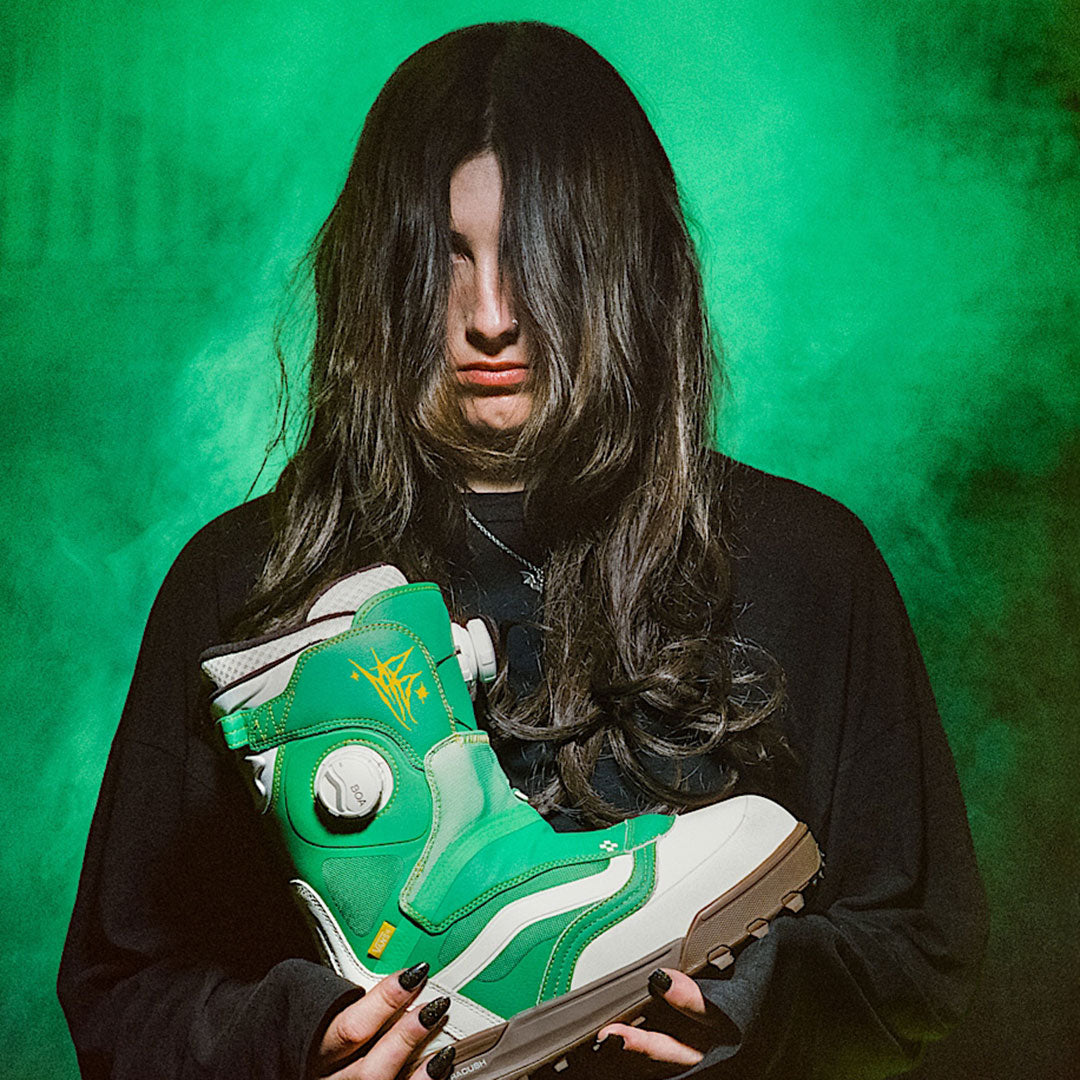 VANS SNOW（ヴァンズ スノー）| WOMENS PROGRESS SNOWBOARD BOOT 2027 / MIA BROOKES GREEN/YELLOW | スノーボード・スケートボードのTACTICS JAPAN