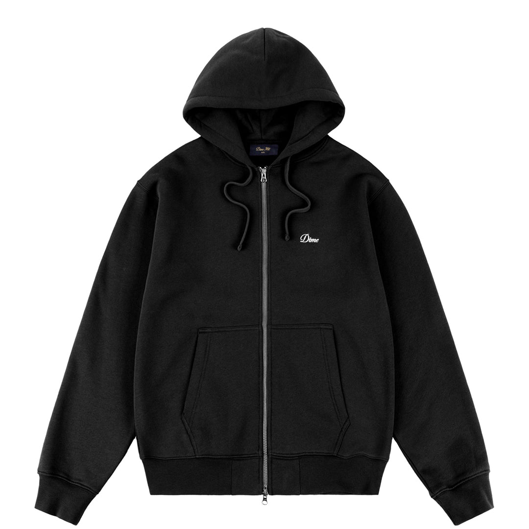 DIME MTL（ダイム モントリオール） | CURSIVE ZIP HOODIE / BLACK | スノーボード・スケートボードのTACTICS JAPAN