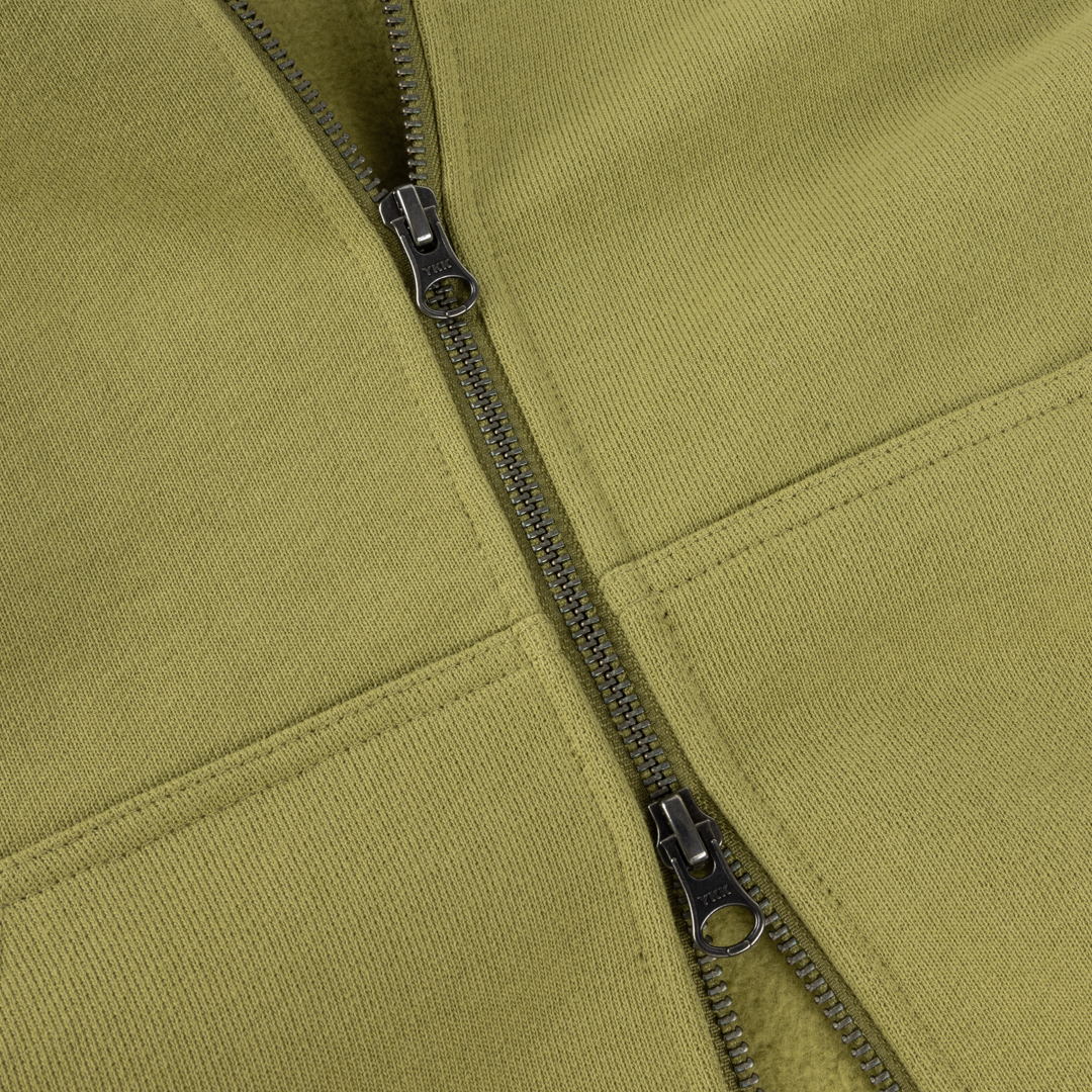 DIME MTL（ダイム モントリオール）| CURSIVE SMALL LOGO ZIP HOODIE / GOLD OLIVE | スケートボード・スノーボードのTACTICS JAPAN