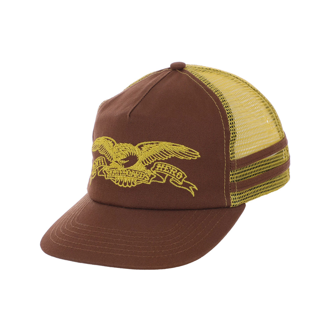 ANTIHERO SKATEBOARDS（アンタイヒーロー スケートボード）| BASIC EAGLE TRUCKER HAT / BROWN/MUSTARD | スノーボード・スケートボードのTACTICS JAPAN