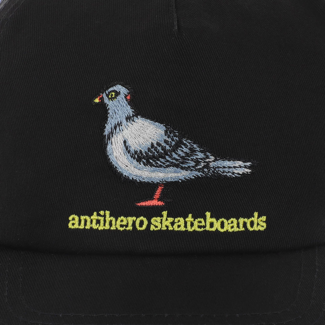 ANTIHERO SKATEBOARDS（アンチヒーロー スケートボード）| LIL PIGEON SNAPBACK HAT / BLACK/YELLOW | スノーボード・スケートボードのTACTICS JAPAN
