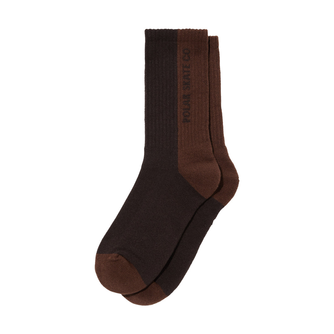 POLAR SKATE CO. （ポーラー スケート カンパニー）| 50 50 RIB SOCKS / BROWN | スノーボード・スケートボードのTACTICS JAPAN