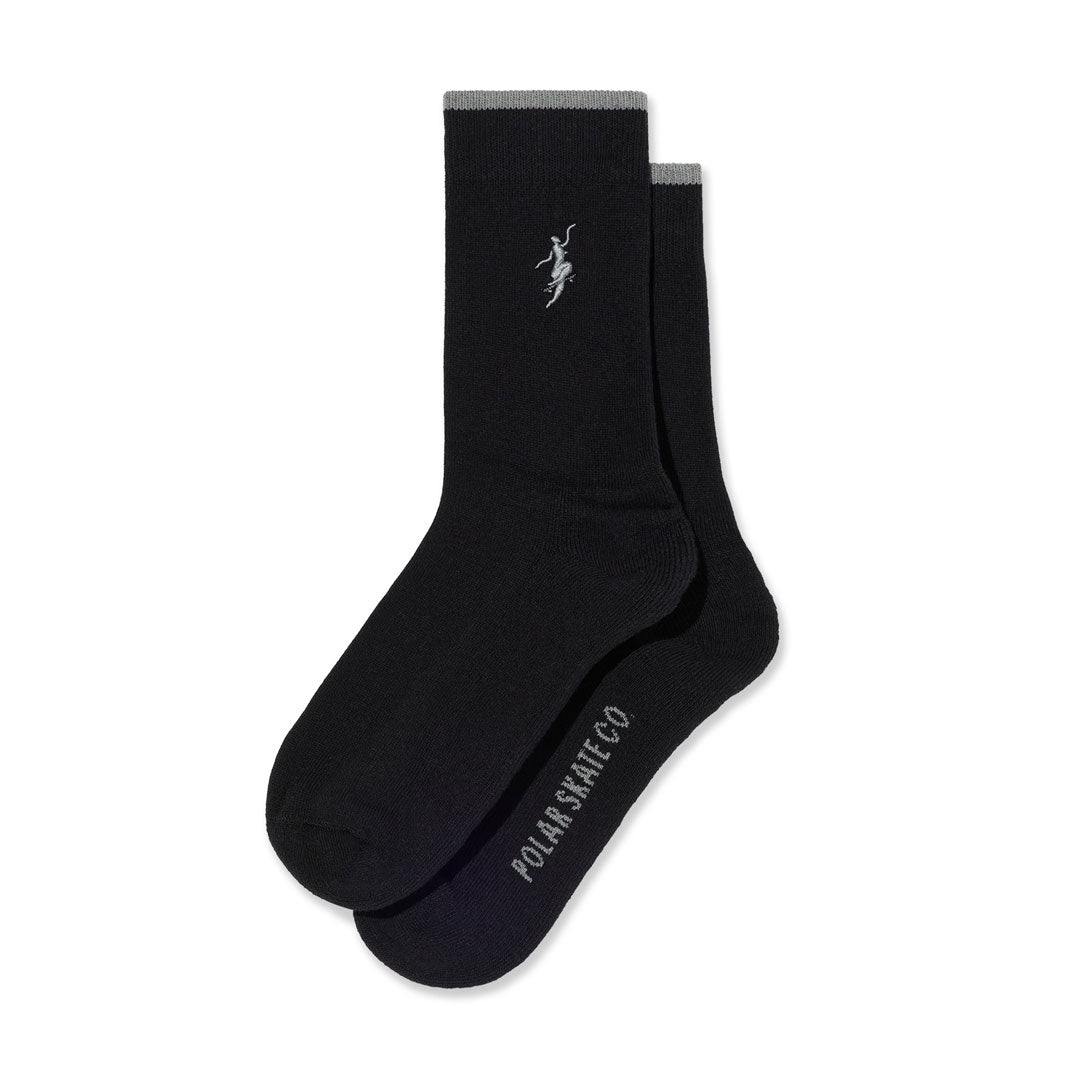 POLAR SKATE CO. （ポーラー スケート カンパニー）| NO COMPLIES FOREVER BUSINESS SOCKS / BLACK/GREY | スノーボード・スケートボードのTACTICS JAPAN