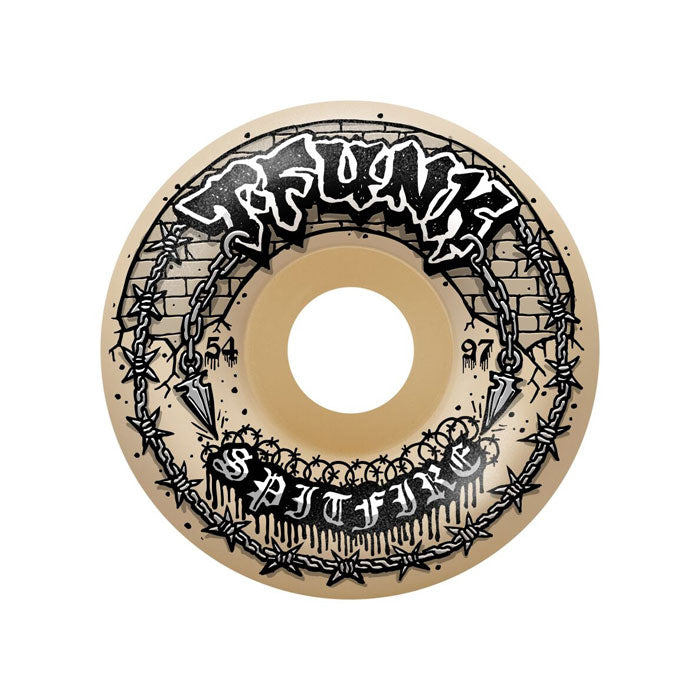 SPITFIRE WHEELS（スピットファイア ウィール）| FORMULA FOUR T-FUNK RAW RADIAL FULL SKATEBOARD WHEELS - 54MM 97DU | スノーボード・スケートボードのTACTICS JAPAN