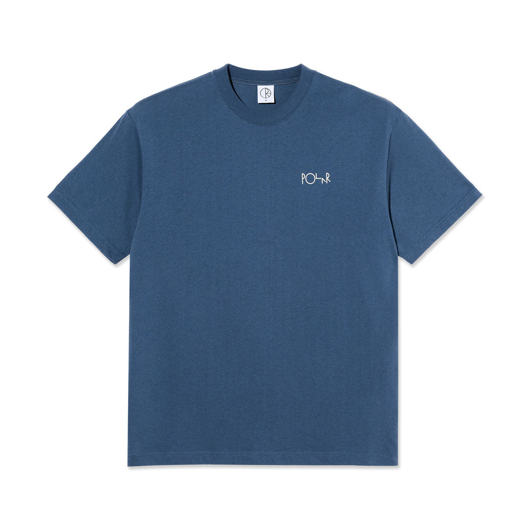 POLAR SKATE CO. （ポーラー スケート カンパニー）| STROKE LOGO CONTRAST TEE / GREY BLUE | スノーボード・スケートボードのTACTICS JAPAN