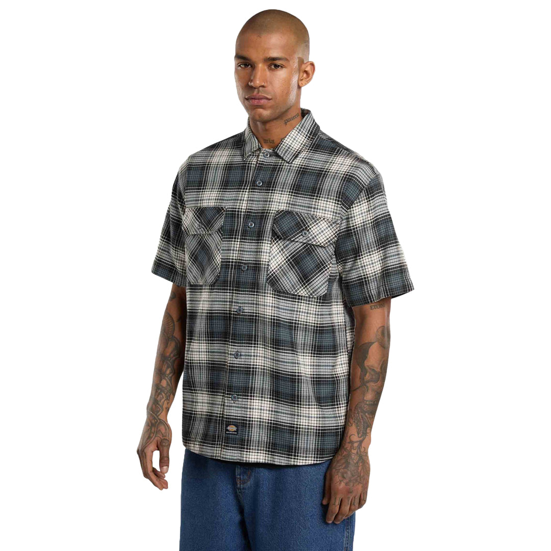 DICKIES SKATEBOARDING（ディッキーズ スケートボーディング）| MIKE ANDERSON CHECK SHORT SLEEVE SHIRT / STORMY WEATHER | スノーボード・スケートボードのTACTICS JAPAN