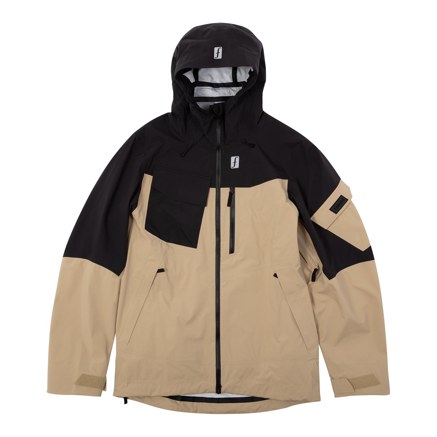 FORUM SNOWBOARDS（フォーラム スノーボード）| FORUM 3-LAYER BACKCOUNTRY JACKET  / BLACK / DESERT KHAKI | スノーボード・スケートボードのTACTICS JAPAN
