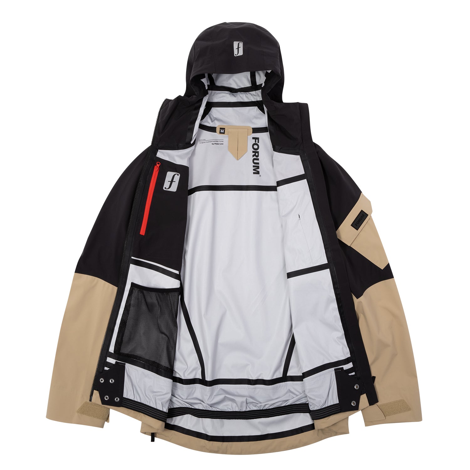 FORUM SNOWBOARDS（フォーラム スノーボード）| FORUM 3-LAYER BACKCOUNTRY JACKET  / BLACK / DESERT KHAKI | スノーボード・スケートボードのTACTICS JAPAN
