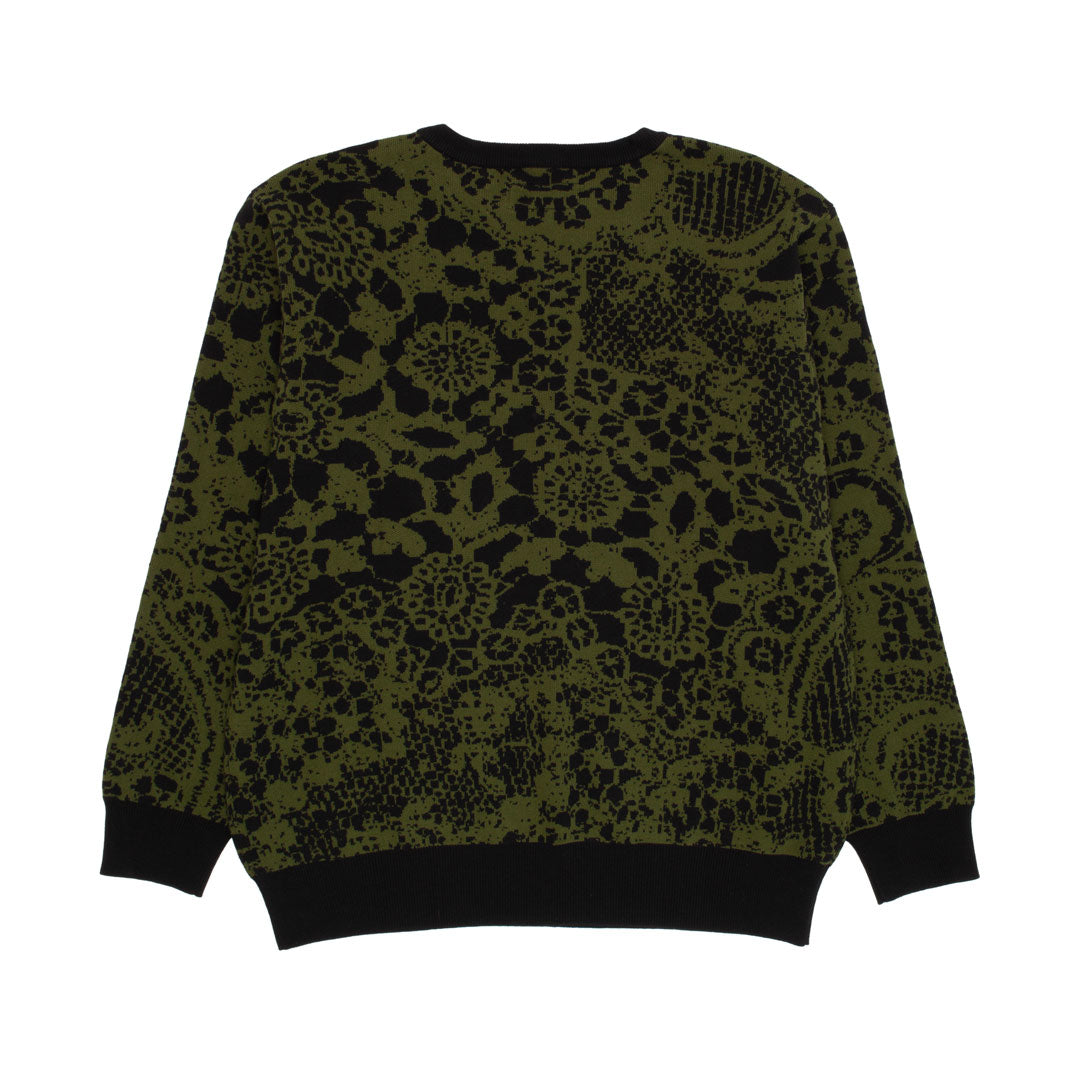 GX1000（ジーエックスワンサウザンド）| JACQUARD KNIT SWEATER LACED / GREEN AND BLACK | スノーボード・スケートボードのTACTICS JAPAN